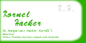 kornel hacker business card